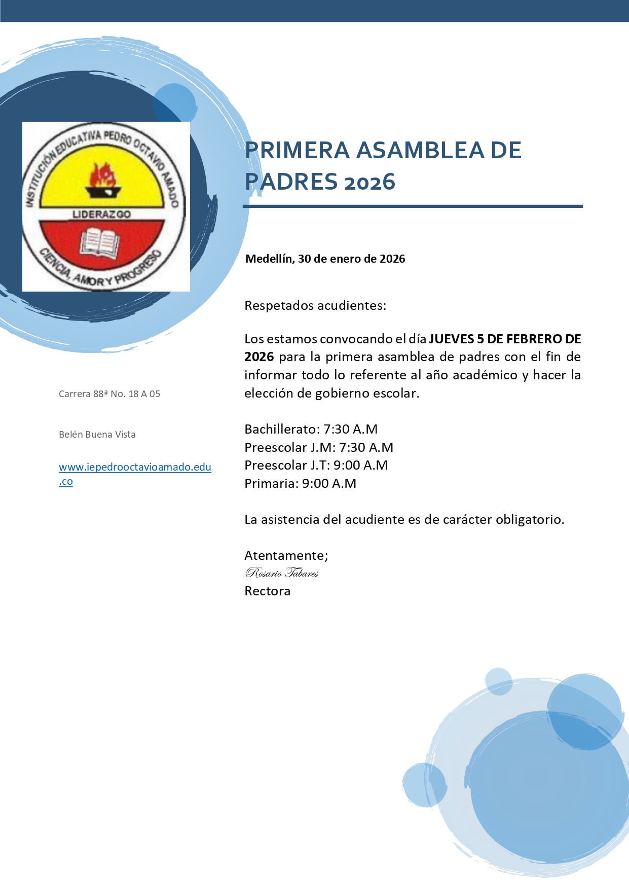 invitación asamblea
